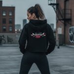 TROUBLE ANGEL Crop Hoodie - obrazek 6