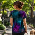ULTRAVIOLET PETROL AURA Koszulka damska typu butterfly - obrazek 6