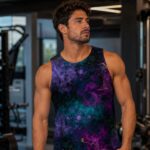 ULTRAVIOLET PETROL AURA  Męski Tank Top Sportowy - obrazek 6