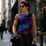 ULTRAVIOLET PETROL AURA  Męski Tank Top Sportowy - obrazek 3