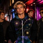 ULTRAVIOLET PETROL AURA  Rozpinana bluza męska - obrazek 4
