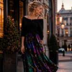 ULTRAVIOLET PETROL AURA Spódnica Bawełniana - obrazek 3
