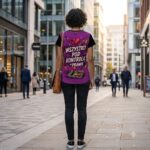 WSZYSTKO POD KONTROLĄ Damski T-shirt z Szerokim Dekoltem - obrazek 4