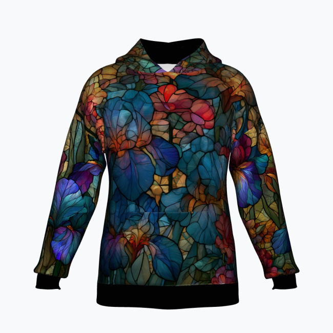 a813e30682aaa588a6c6a272f254f58dec01976b.jpg STAINED GLASS BOTANICAL Bluza Unisex Oversize - obrazek 1