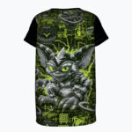 Chrome Gremlin Damski T-shirt z Szerokim Dekoltem - obrazek 2