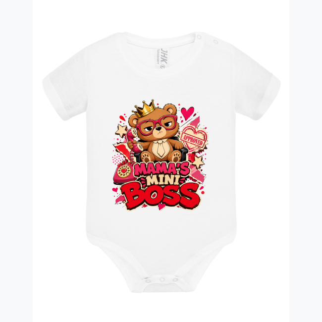 ea39aade2e43b35acff52e5d56a1ec2748b3b5fe.jpg MAMA’S MINI BOSS Niemowlęce body z krótkim rękawem - obrazek 1