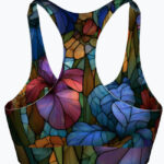 STAINED GLASS BOTANICAL Top sportowy damski - obrazek 2