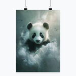 CLOUD PANDA Plakat Pionowy Papier Błyszczący | Rozmiary A1-A4