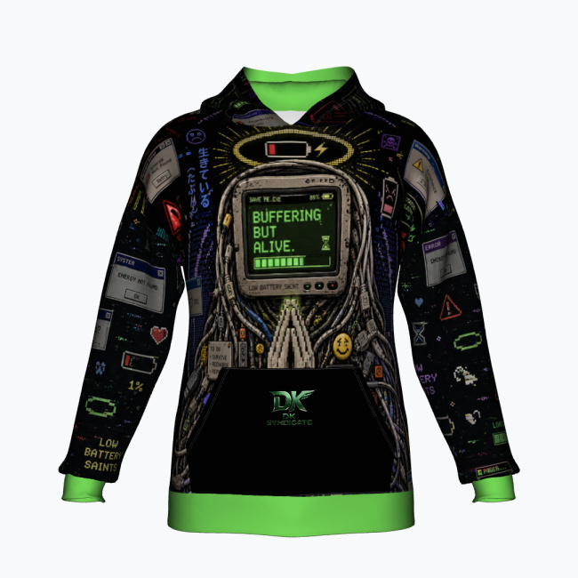 8b350d7af74a3d5efd912c4affd0b9e2bff9047f.jpg LOW BATTERY SAINTS Bluza Unisex Oversize - obrazek 1