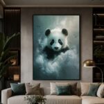 CLOUD PANDA Plakat Pionowy Papier Błyszczący | Rozmiary A1-A4 - obrazek 4