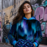 DIGITAL AURORA GLITCH Bluza Unisex Oversize - obrazek 4