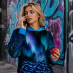 DIGITAL AURORA GLITCH Bluza Unisex Oversize - obrazek 5