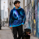 DIGITAL AURORA GLITCH Bluza Unisex Oversize - obrazek 3