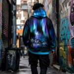 DIGITAL AURORA GLITCH Bluza Unisex Oversize - obrazek 7