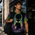 I COME IN PEACE Męski T-Shirt Sportowy - obrazek 6