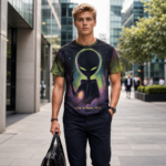 I COME IN PEACE Męski T-Shirt Sportowy - obrazek 3