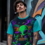 NIGHT SNACK ALIEN Męski T-Shirt Sportowy - obrazek 5