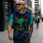 NIGHT SNACK ALIEN Męski T-Shirt Sportowy - obrazek 3