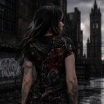 NOIR BLOOM Koszulka damska typu butterfly - obrazek 7