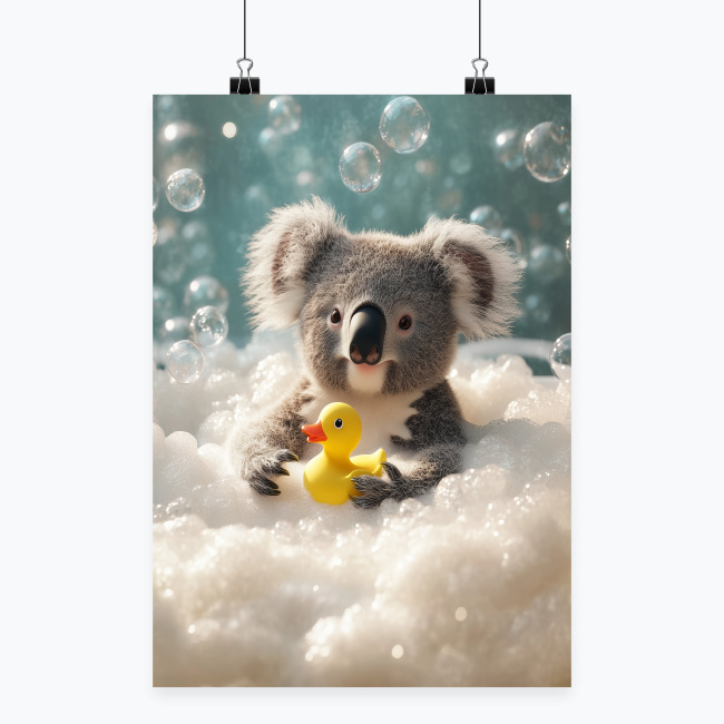 fb307593899f714441ebd25d641e06355a4cf570.jpg BUBBLE KOALA Plakat Pionowy Papier Błyszczący | Rozmiary A1-A4 - obrazek 1