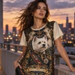 WEST COMMANDER Damski T-shirt z Szerokim Dekoltem - obrazek 6