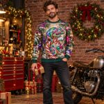 CHAMELEON TINSEL TAKEOVER Świąteczny "Ugly Sweater" unisex - obrazek 5