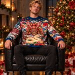 SAMURAI SNOW RAMEN Świąteczny "Ugly Sweater" męski - obrazek 6