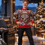 SANTA ENGINE OVERLOAD Świąteczny "Ugly Sweater" męski - obrazek 6