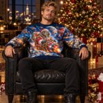 SPACE WALRUS SANTA Świąteczny "Ugly Sweater" męski - obrazek 4