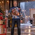SPACE WALRUS SANTA Świąteczny "Ugly Sweater" męski - obrazek 5
