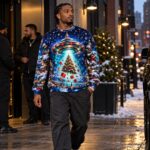 UFO GIFT ABDUCTION Świąteczny "Ugly Sweater" unisex - obrazek 5