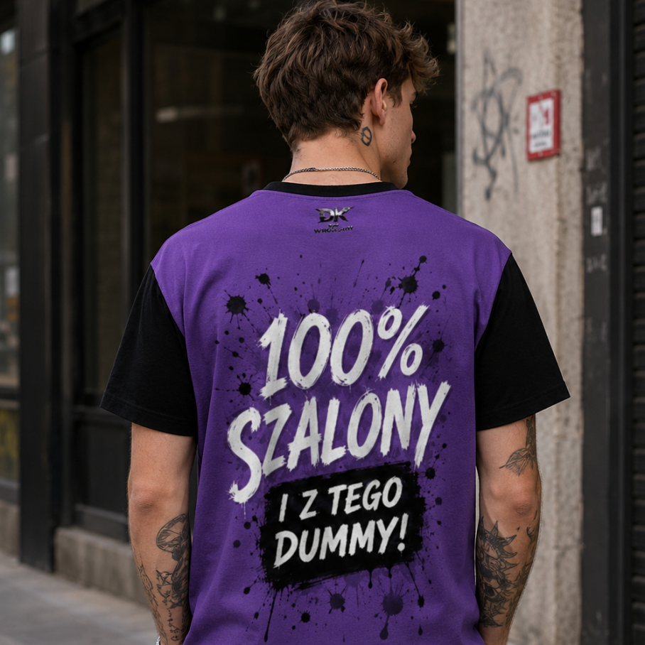 100% SZALONY Męski T-Shirt Sportowy-5