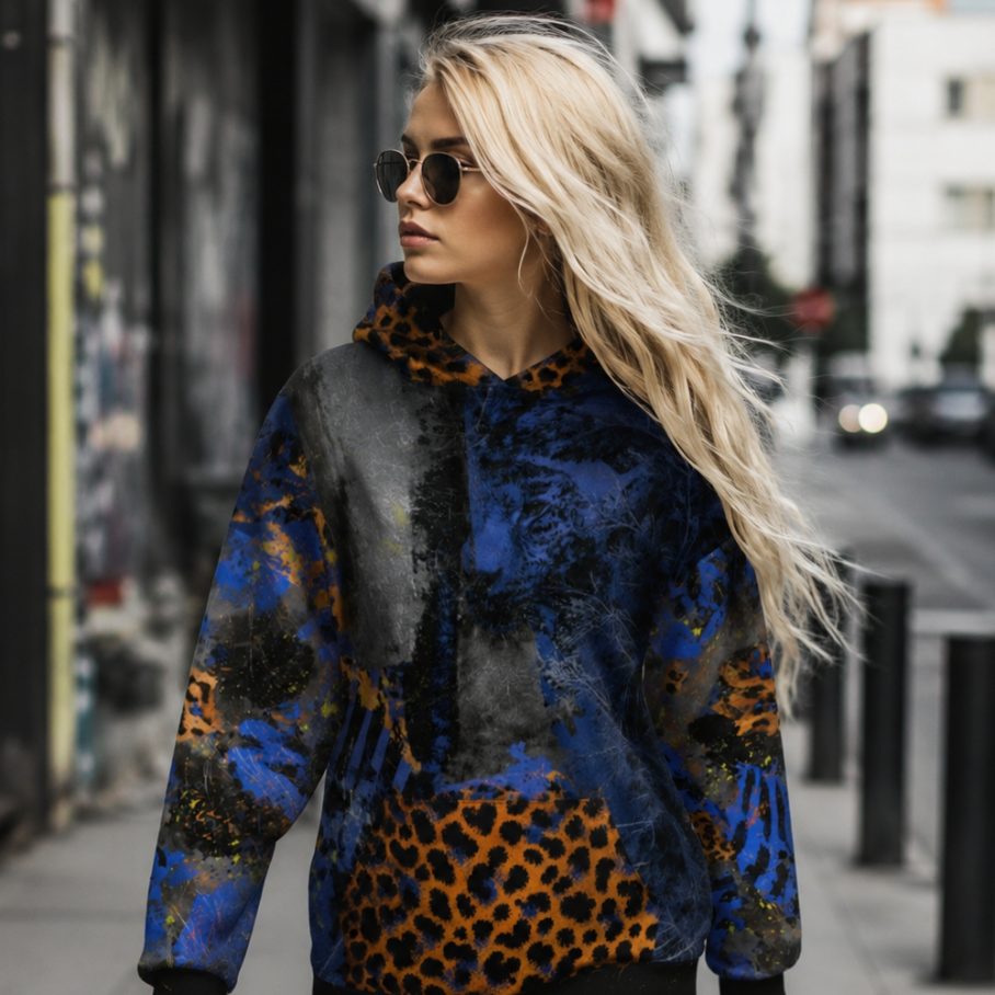 ABSTRACT ELECTRIC ANIMAL Bluza Unisex Oversize-6