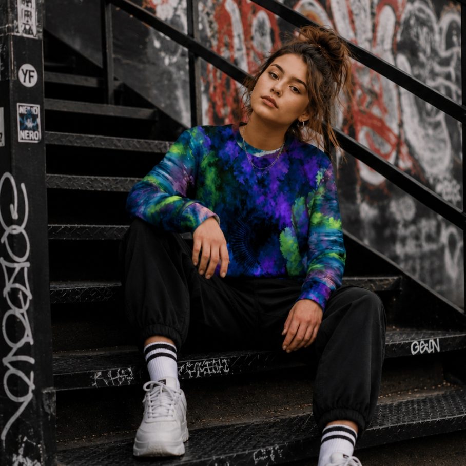 ACID SHIBORI ORBIT Bluza Full Print Unisex-2