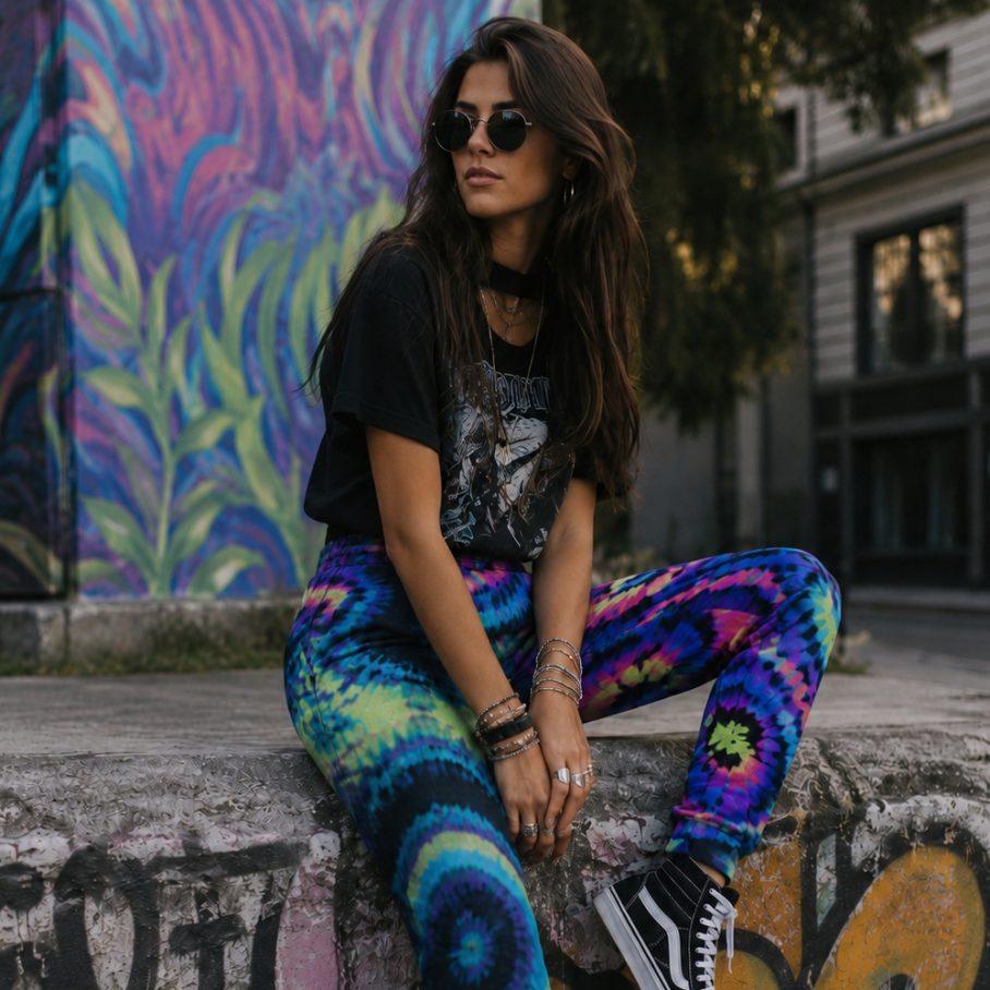 ACID SHIBORI ORBIT Damskie Spodnie Dresowe-3