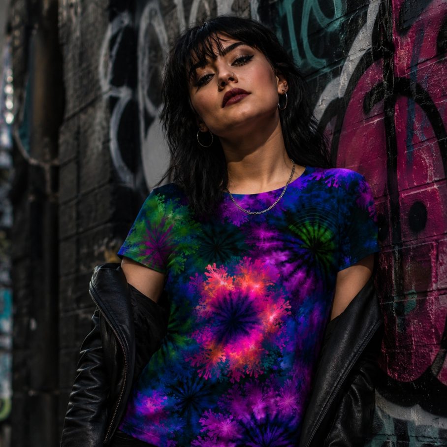 ACID SHIBORI ORBIT Koszulka damska typu butterfly