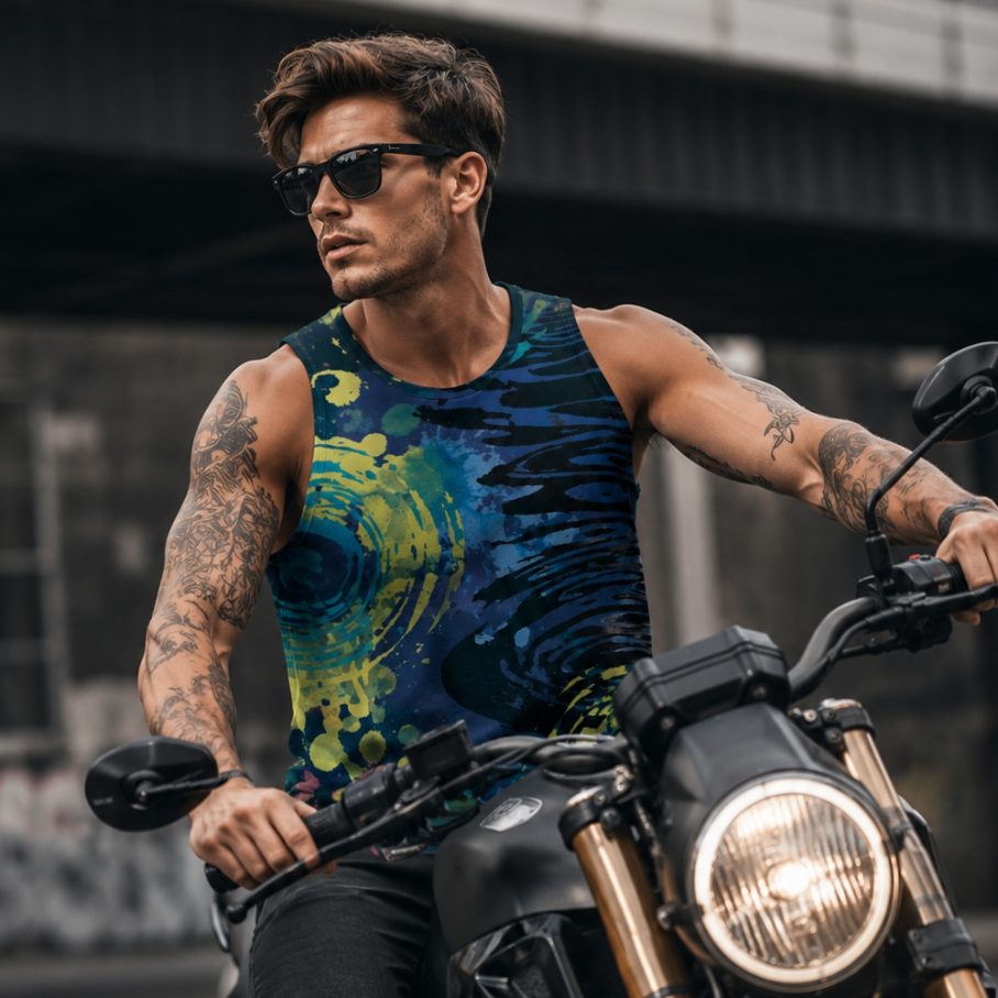 ACID SHIBORI ORBIT Męski Tank Top Sportowy-4