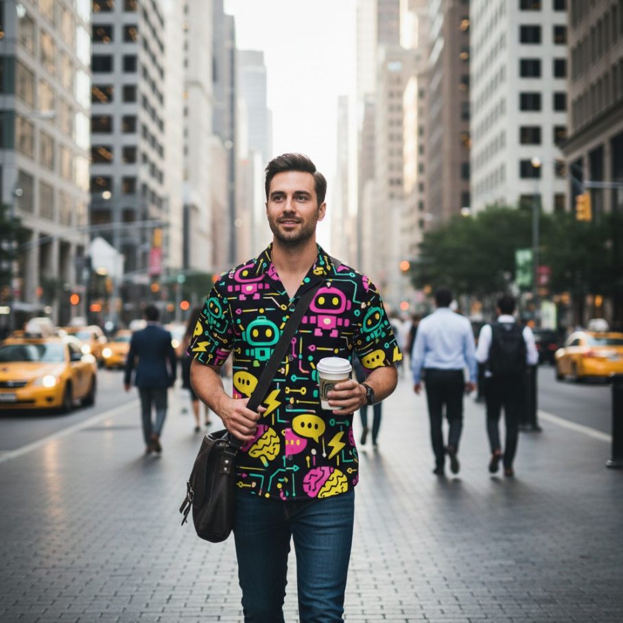 AI BEACH MODE Koszula Hawajska-4