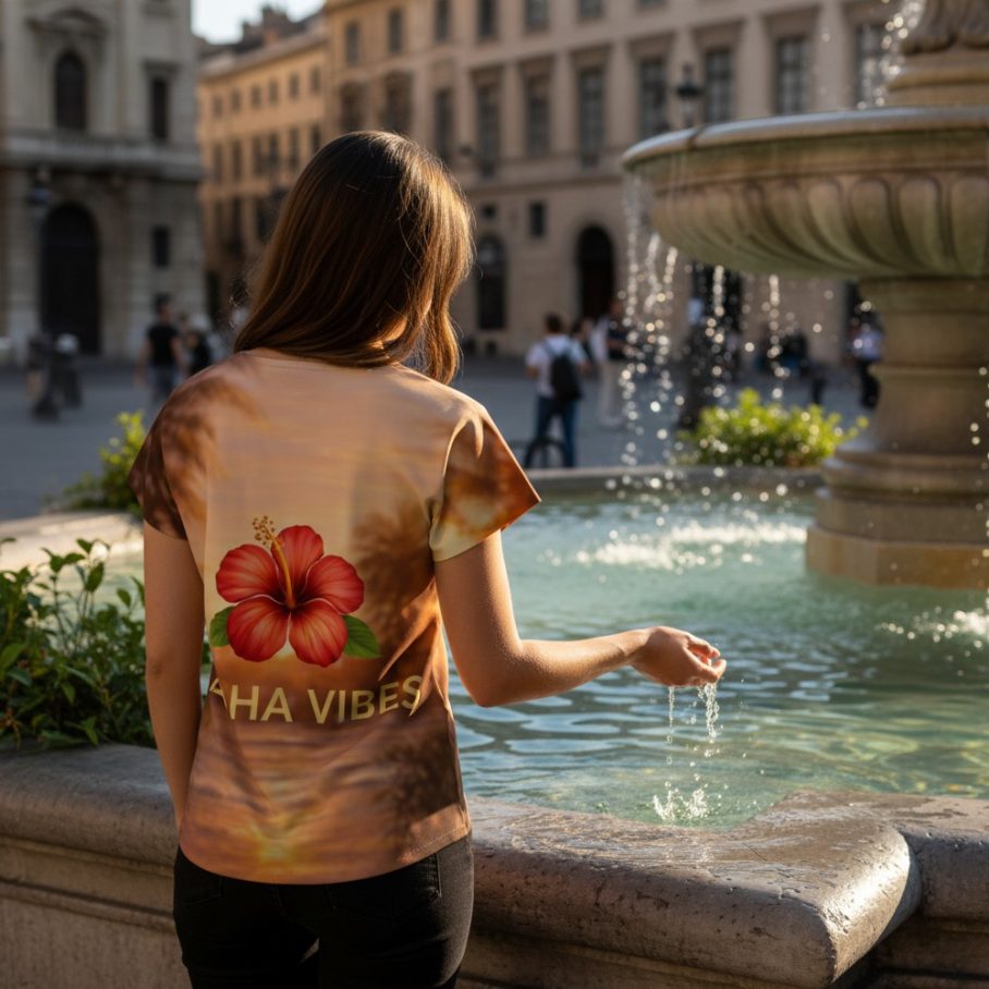 ALOHA VIBES Koszulka damska typu butterfly