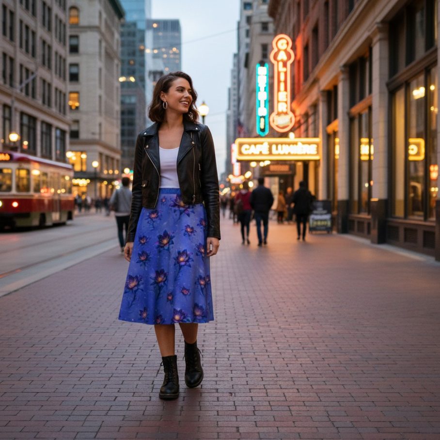 ASTRAL BLOOM Spódnica Bawełniana-2