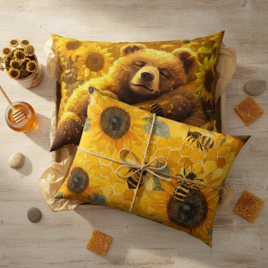 BEEKEEPER BEAR Prostokątna Poduszka 100% Bawełna-3
