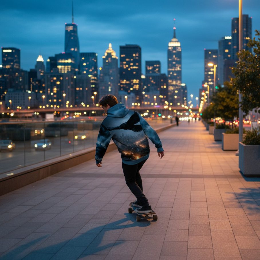 BLUE URBAN RAVEN Bluza męska z kapturem-2