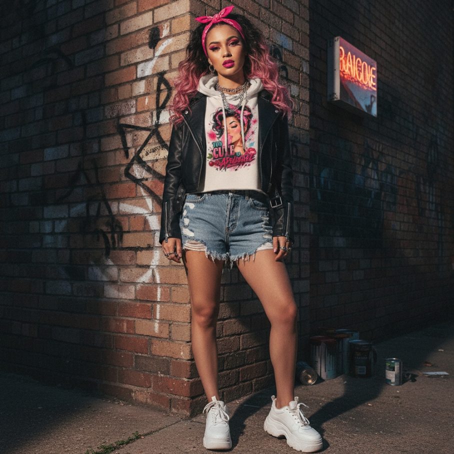 BUBBLEGUM BRAT Damska Crop Hoodie-2