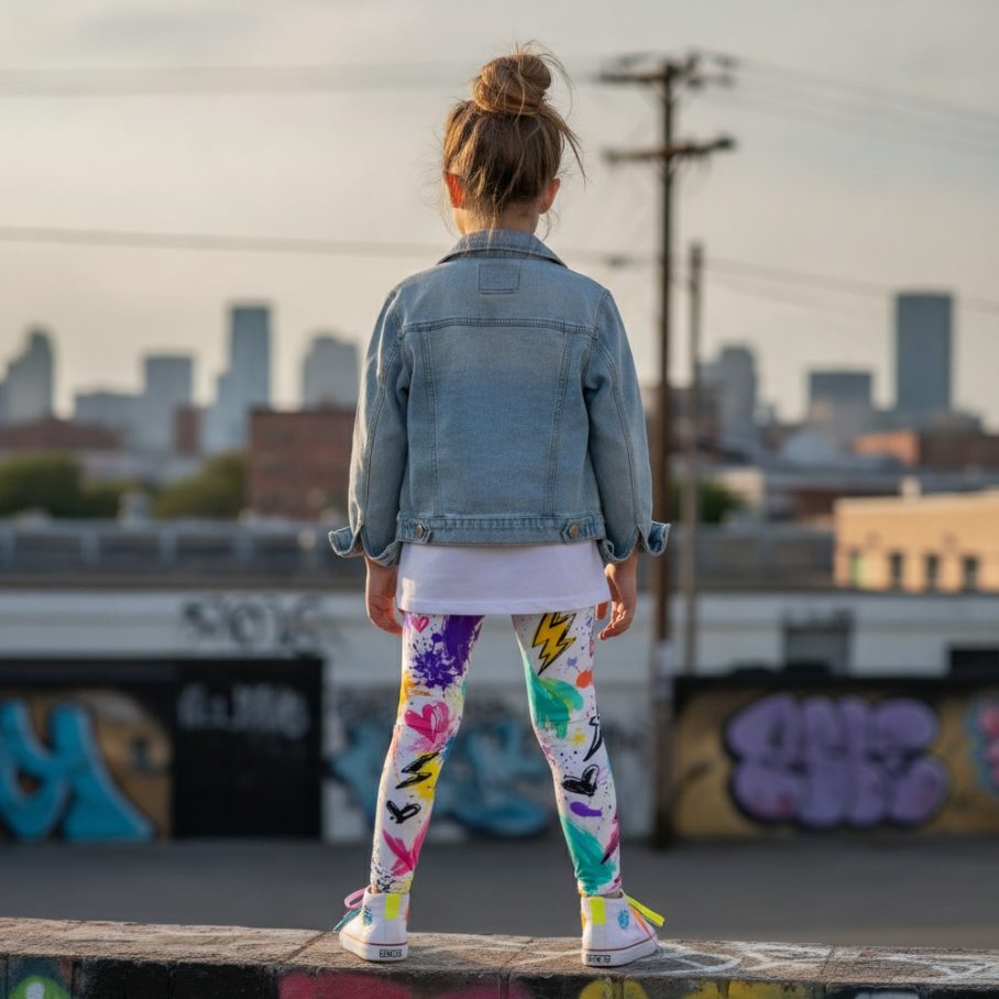 COLOR SPLASH Legginsy dziecięce-3