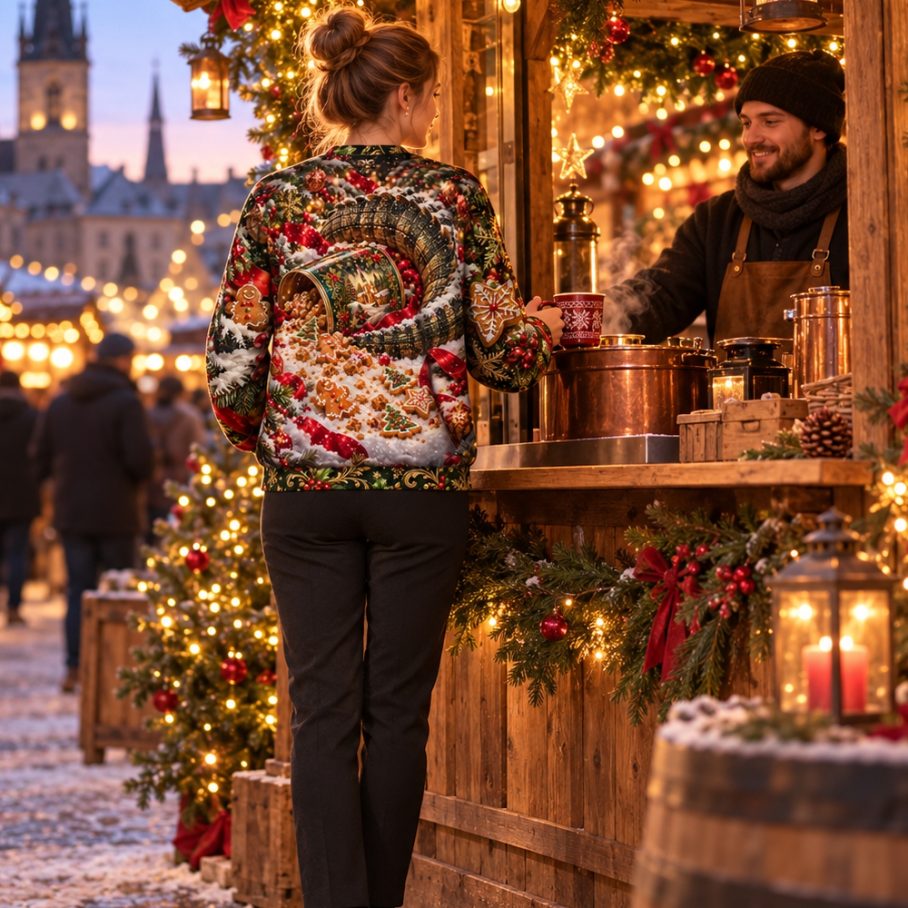 CROCODILE COOKIE CRIME Świąteczny Ugly Sweater unisex-5