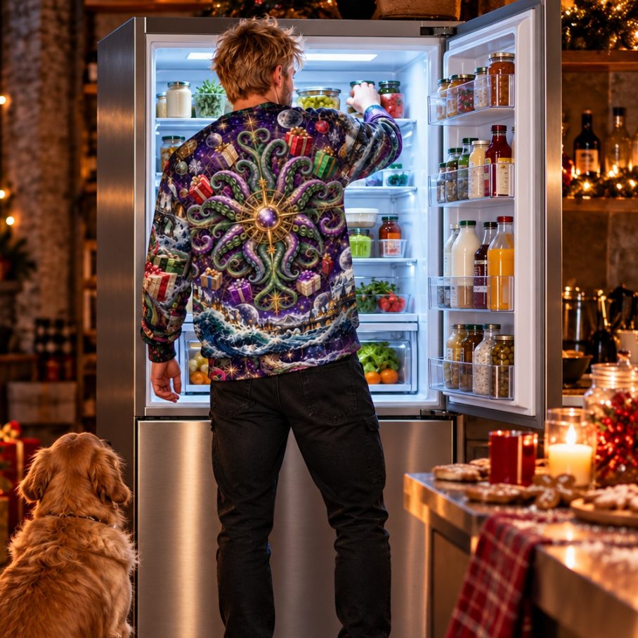 CTHULHU CHRISTMAS SHIFT Świąteczny Ugly Sweater męski-5