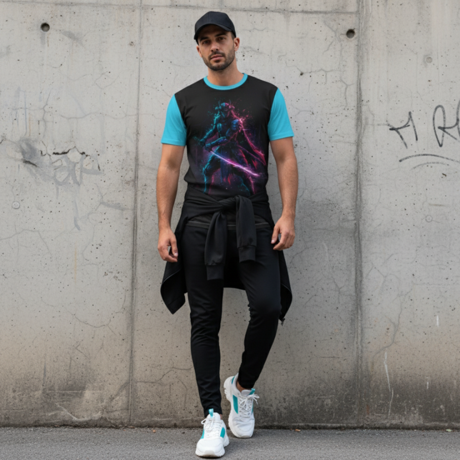 CYBER WARRIOR Męski T-Shirt-5