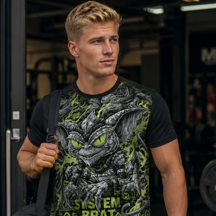 Chrome Gremlin Męski T-Shirt Sportowy-3