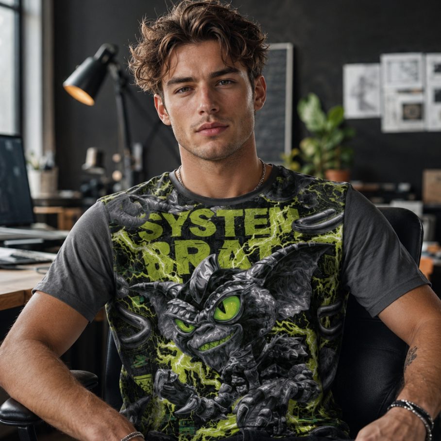 Chrome Gremlin Męski T-Shirt Sportowy-5