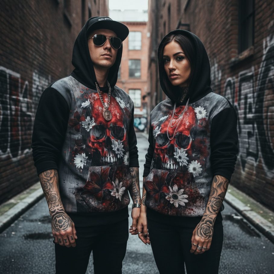 DARK BOTANICA Bawełniana bluza z kapturem Unisex-2
